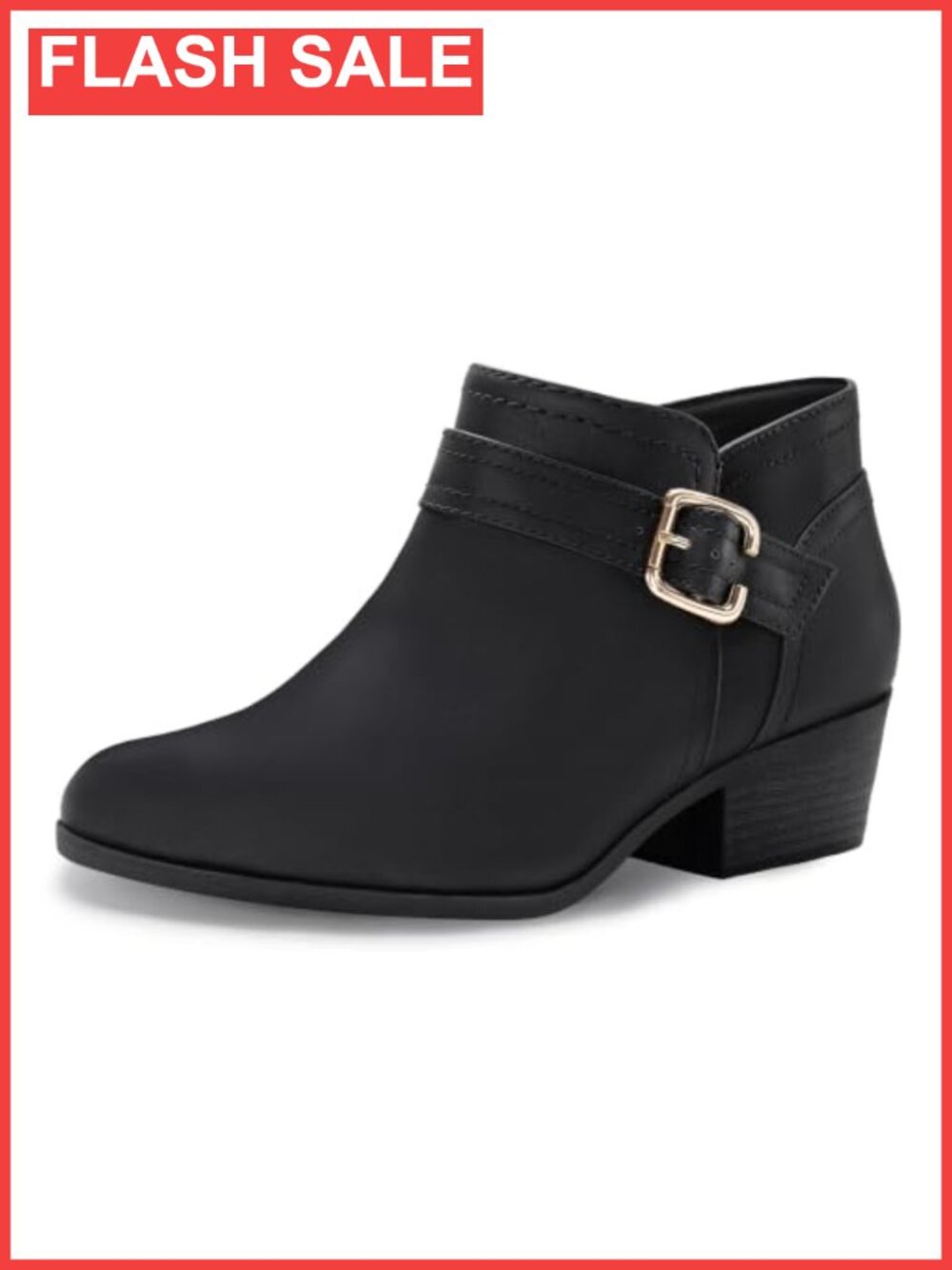 Women's Chunky Low Heel Ankle Boots PU Pointed Toe Block Heel